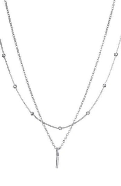 Adornia Initial Pendant Layered Chain Necklace In Silver