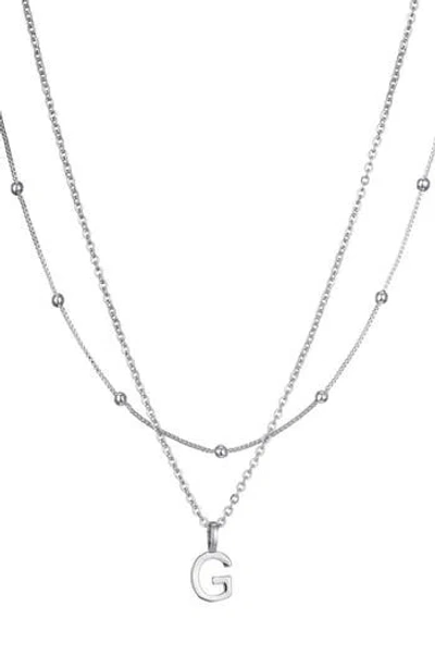 Adornia Initial Pendant Layered Chain Necklace In Silver