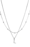 Adornia Initial Pendant Layered Chain Necklace In Silver