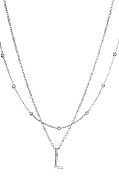Adornia Initial Pendant Layered Chain Necklace In Silver