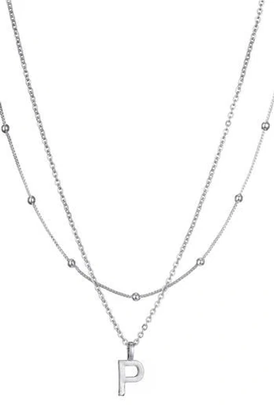 Adornia Initial Pendant Layered Chain Necklace In Silver
