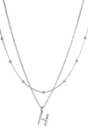 Adornia Initial Pendant Layered Chain Necklace In Silver