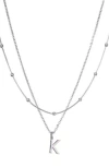 Adornia Initial Pendant Layered Chain Necklace In Silver