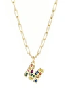 Adornia 14k Gold Plated Funky Initial Paperclip Chain Necklace