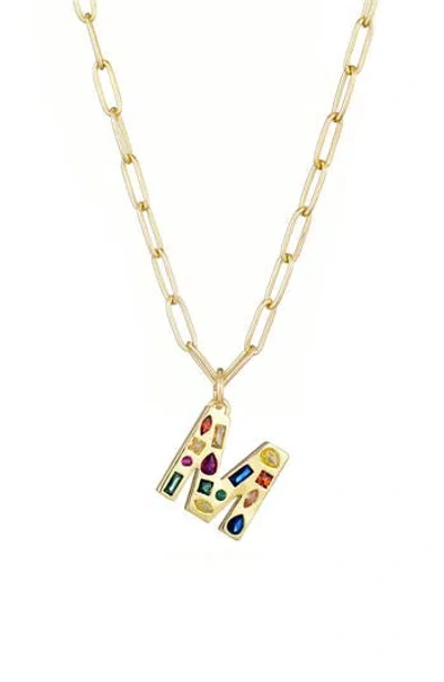 ADORNIA ADORNIA INITIAL PENDANT NECKLACE