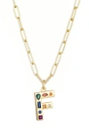Adornia 14k Gold Plated Funky Initial Paperclip Chain Necklace