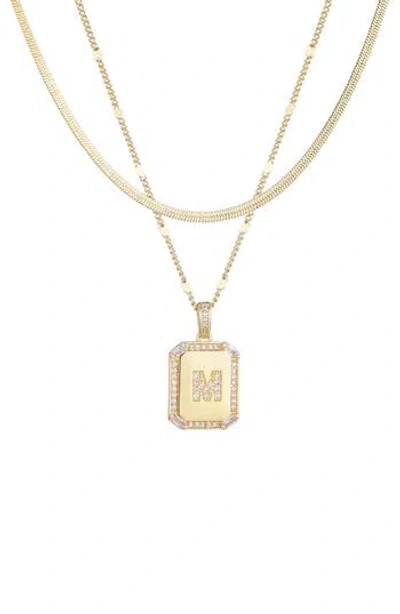 Adornia Initial Tag Pendant Necklace