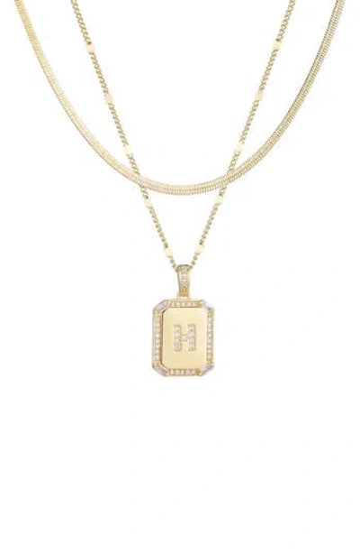 Adornia Initial Tag Pendant Necklace