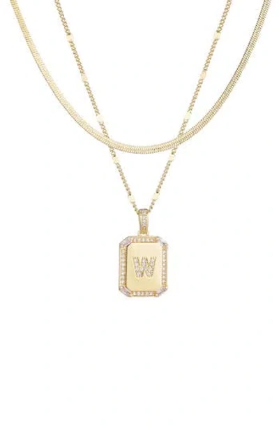 Adornia Initial Tag Pendant Necklace