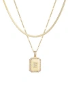 Adornia Initial Tag Pendant Necklace