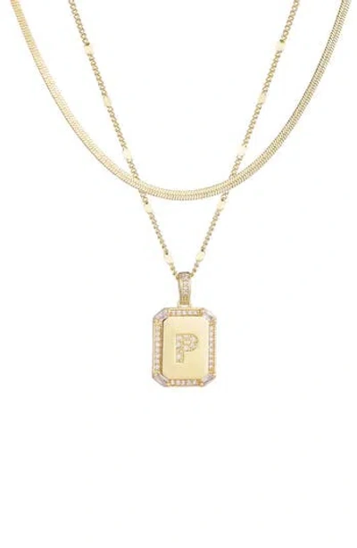 Adornia Initial Tag Pendant Necklace