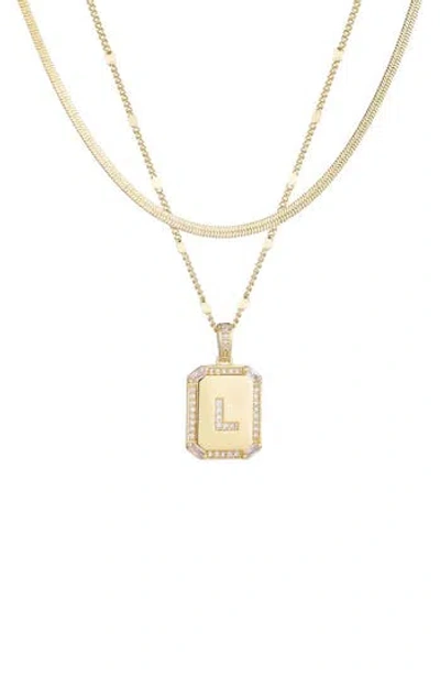 Adornia Initial Tag Pendant Necklace