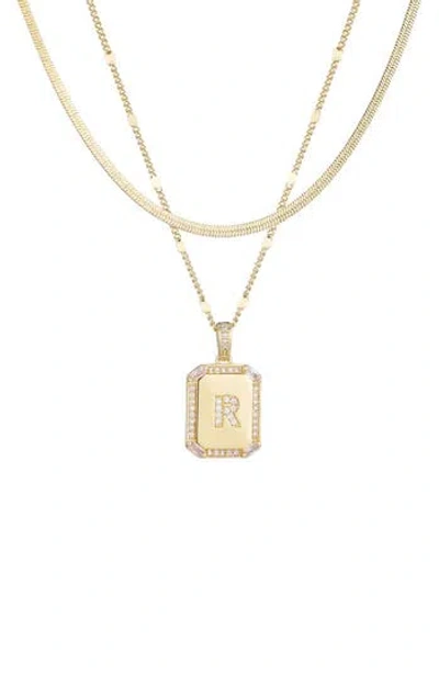 Adornia Initial Tag Pendant Necklace