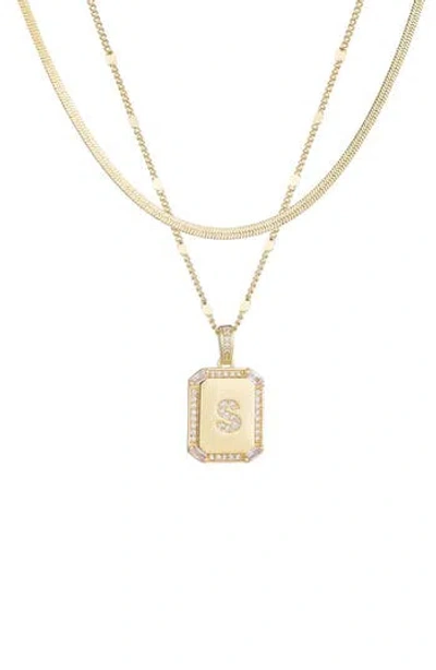 Adornia Initial Tag Pendant Necklace