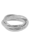 Adornia Tarnish Resistant Silver Plated Interlocking Rings In Silver