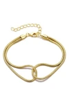 Adornia 14k Plated Interlocking Rope Chain Bracelet In Gold