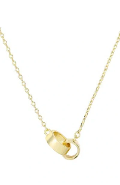 Adornia Interlocking Ring 18k Gold Plated Pendant Necklace
