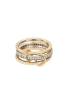 Adornia Interlocking Stacked Cubic Zirconia Rings In Multi