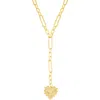 Adornia Gold Cubic Zirconia Jagged Heart Mixed Link Y-necklace In Gold