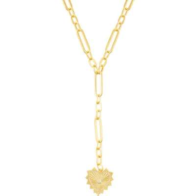 Adornia Jagged Heart Pendant Necklace In Gold