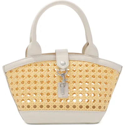Adornia Kane Rattan Shoulder Bag In White/ Tan