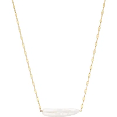 Adornia 18k Plated Stainless Steel 28.5mmx7.8mm Pearl Necklace In Gold