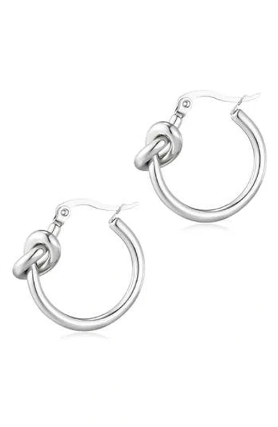 Adornia Knotted Hoop Earrings In Metallic