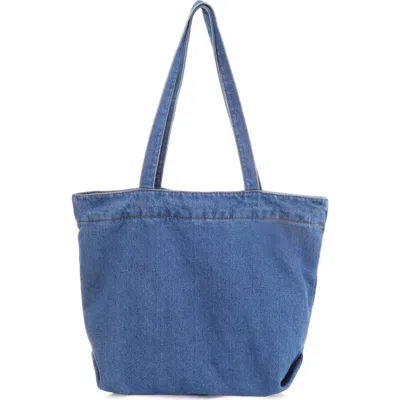 Adornia Large Denim Tote Bag In White