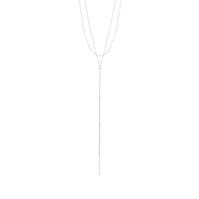 Adornia Layered Lariat Necklace In White