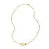 Adornia Lock Paper Clip Chain Necklace Gold In Yellow