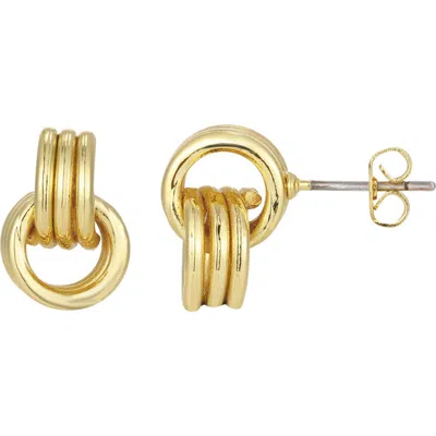 Adornia Maeve 14k Gold Plated Interlocking Circle Stud Earrings