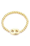 Adornia 14k Gold Plated Mariner Link Stretch Bead Bracelet In Gold