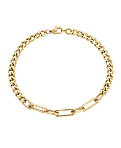 Adornia Men's Gold-tone Stainless Steel Mixed-metal Link & Chain Bracelet