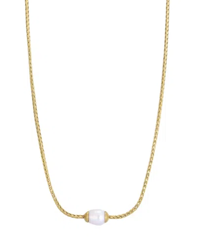 Adornia Men's Natural Freshwater Pearl Gold-tone Stainless Steel Chain Necklace