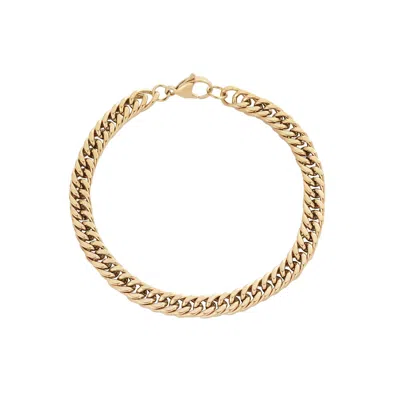 Adornia Men's Tarnish Resistant 18k Gold Plated 7mm Cuban Chain Bracelet