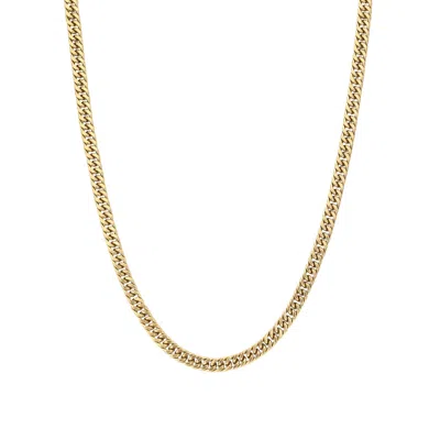Adornia Men's Tarnish Resistant 18k Gold Plated 7mm Cuban Chain Necklace