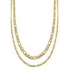 Adornia Men's Water Resistant Figaro Chain Set Gold In Gold