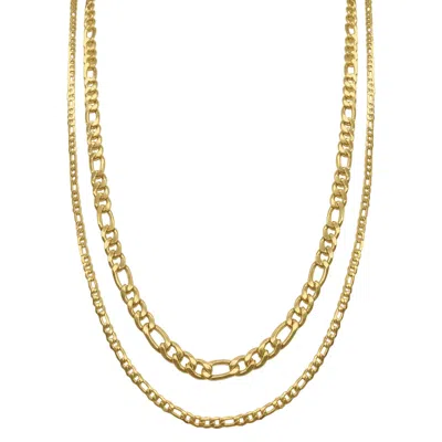 Adornia Men's Water Resistant Figaro Chain Set Gold