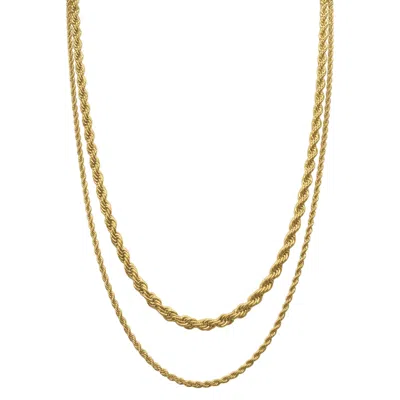 Adornia Men's Water Resistant Rope Chain Set Gold
