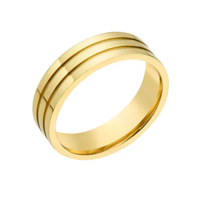 Adornia Men's Water Resistant Three Line Band Gold