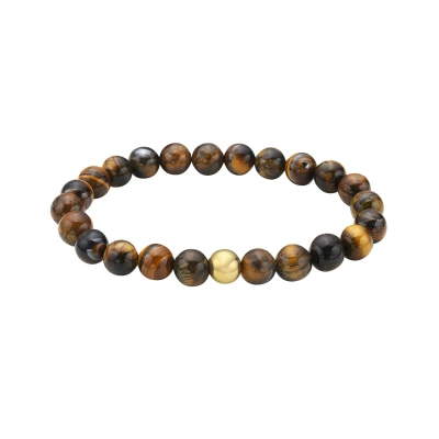 Adornia Men's Water Resistant Tiger's Eye Bead Stretch Bracelet In Black