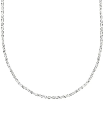 Adornia Micro Tennis Necklace In Silver
