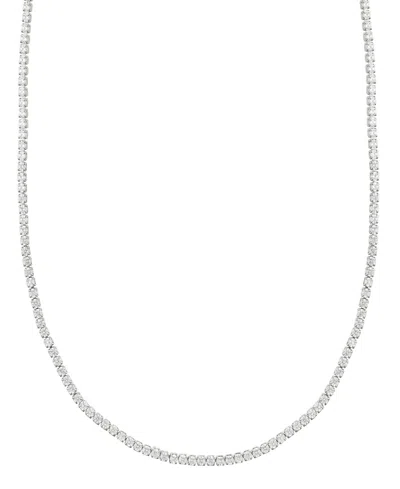 Adornia Micro Tennis Necklace In Silver