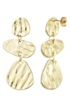 Adornia Miro Textured Drop Earrings In Gold