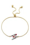Adornia Mixed Crystal Initial Chain Bracelet