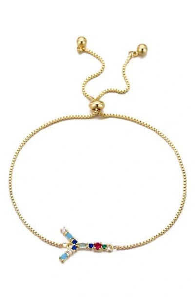 Adornia Mixed Crystal Initial Chain Bracelet
