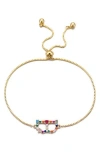Adornia Mixed Crystal Initial Chain Bracelet