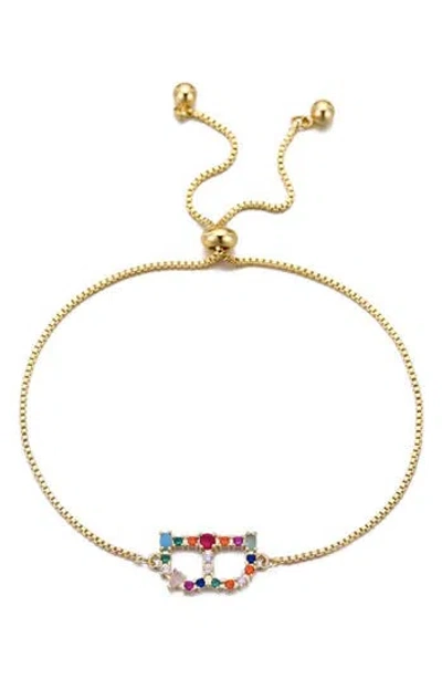 Adornia Mixed Crystal Initial Chain Bracelet