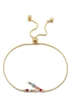 Adornia Mixed Crystal Initial Chain Bracelet