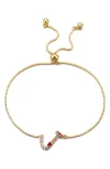 Adornia Mixed Crystal Initial Chain Bracelet